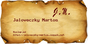 Jaloveczky Martos névjegykártya